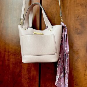 Steve Madden Crossbody Bag Light Pinkish /Beige with  Scarf Excellent Condition